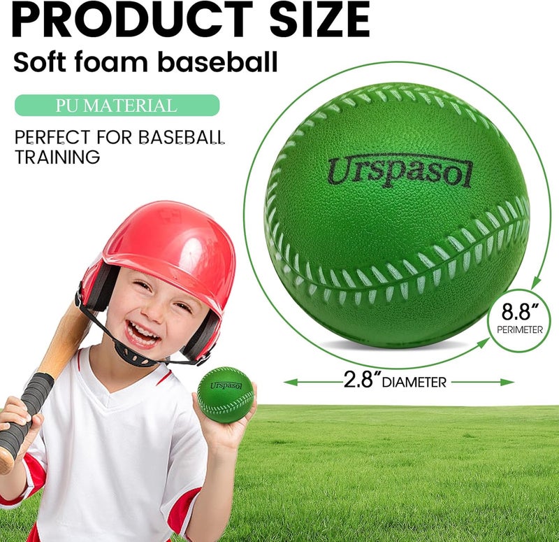 Urspasol Foam Baseballs Soft Baseball Multi-Color Foam Ball for Kids with Carrying Bag 9 inch Practice Baseballs Tballs Safe for Throwing, Catching,Fielding,Pitching and Batting Practice - Image 2
